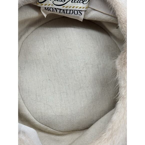 Vintage Montaldo’s Miss Alice Mink Style Fur Pillbox Hat 50s 60s Blonde Luxury - Picture 8 of 9